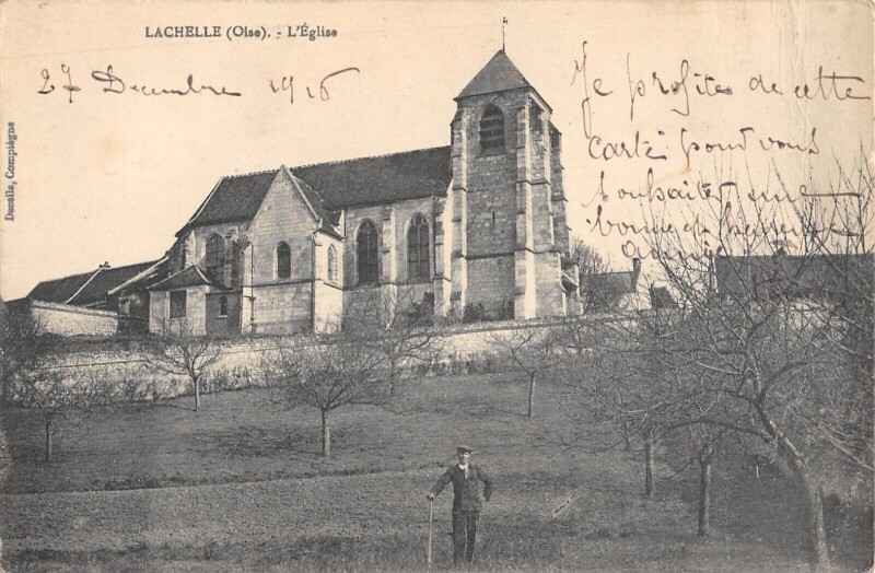 Carte postale ancienne Lachelle / L'Eglise à Lachelle