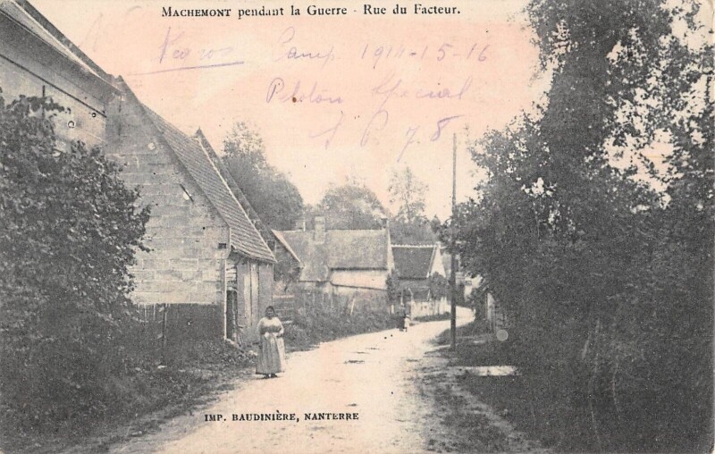 Carte postale ancienne Machemont / Rue Du Facteur à Machemont