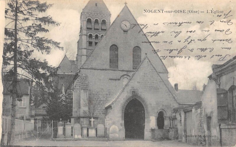 Carte postale ancienne Nogent Sur Oise - Eglise à Nogent-sur-Oise