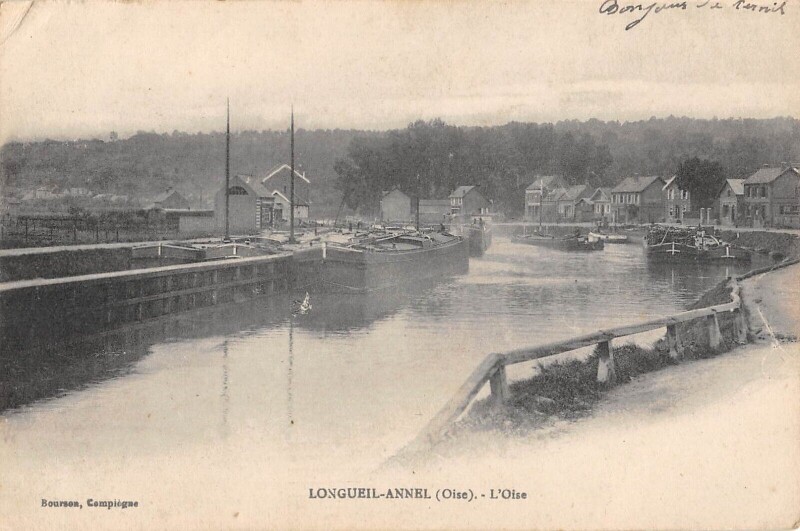 Carte postale ancienne Longueil Annel - L'Oise à Longueil-Annel