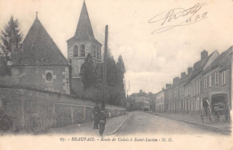 Carte postale ancienne Beauvais - Route De Calais A Saint Lucien à Beauvais