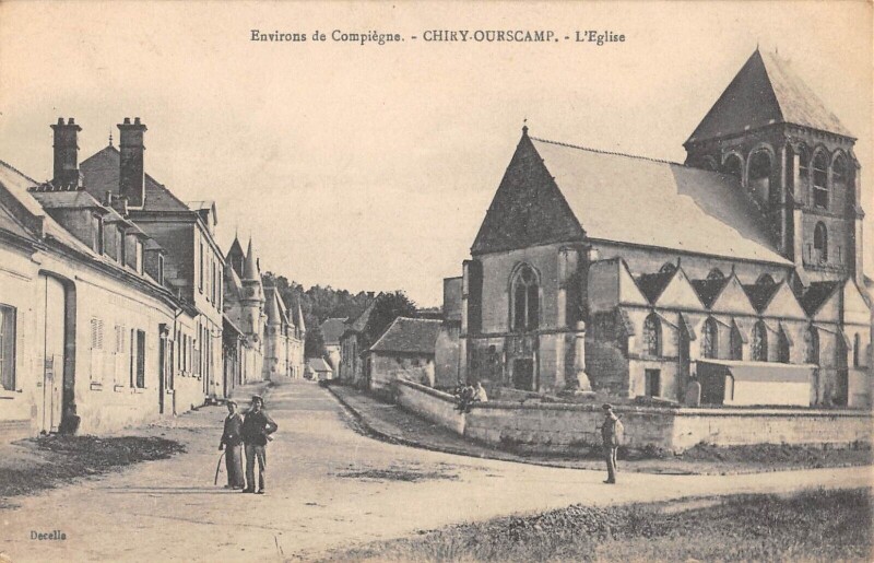 Carte postale ancienne Chiry - Ourscamp - Eglise