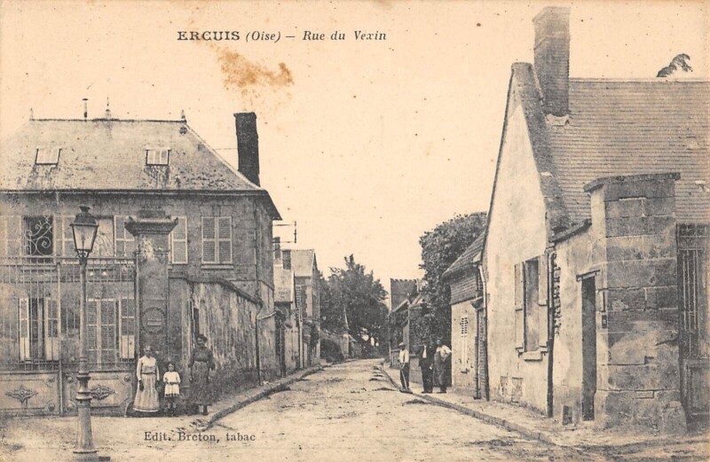Carte postale ancienne Ercuis / Rue Du Vexin à Ercuis