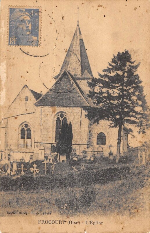 Carte postale ancienne Frocourt - Eglise à Frocourt