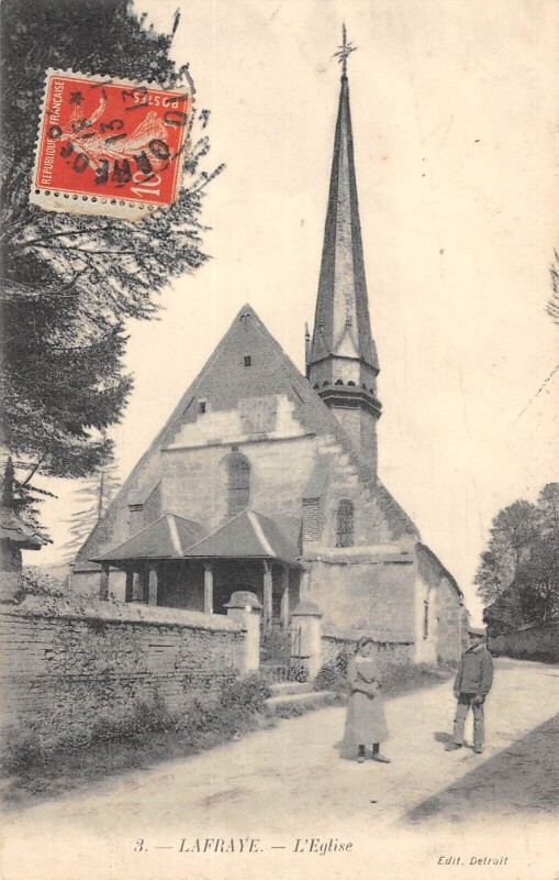 Carte postale ancienne Lafraye - Eglise à Lafraye