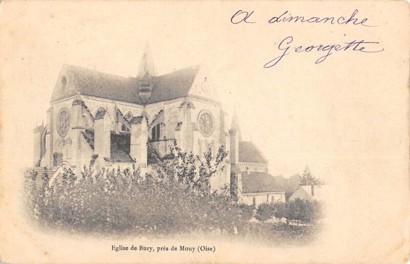 Carte postale ancienne Eglise De Bury - Pres De Mouy