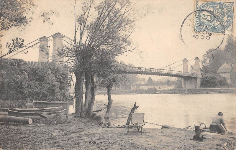 Carte postale ancienne Boran - Garage D'Amont