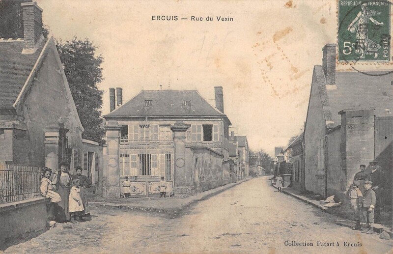 Carte postale ancienne Ercuis / Rue Du Vexin à Ercuis