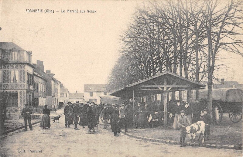 Carte postale ancienne Formerie - Marche Aux Veaux à Formerie