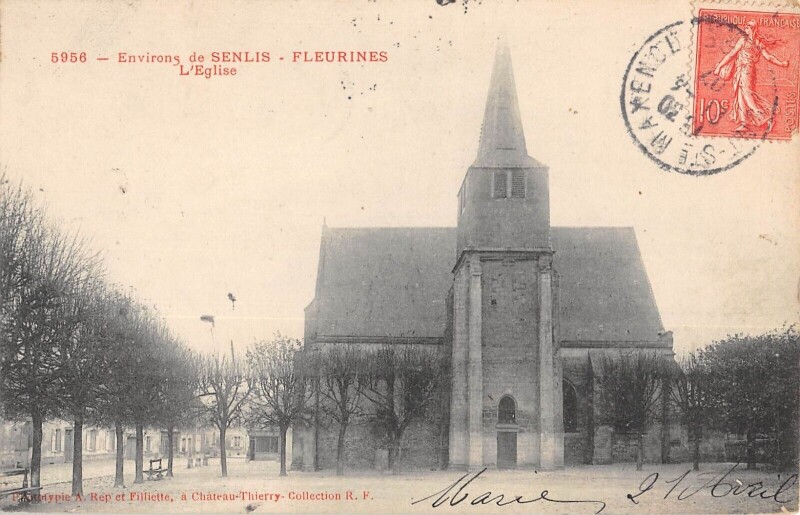 Carte postale ancienne Fleurines - Eglise à Fleurines