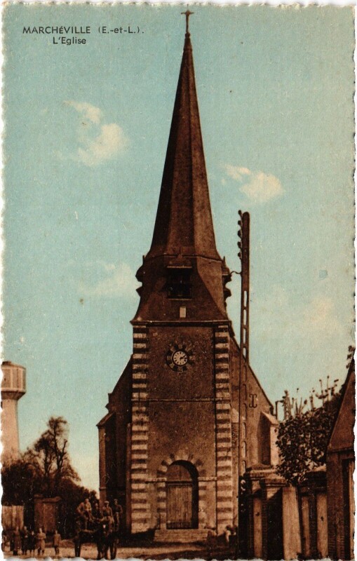 Carte postale ancienne Marcheville Eglise