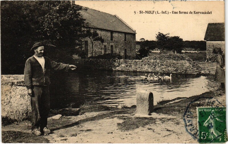 Carte postale ancienne Saint-Molf Ferme de Kervocadet à Saint-Molf