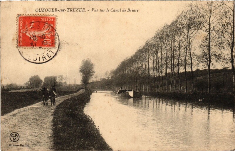 Carte postale ancienne Ouzouer-sur-Trézée Vue sur le canal de Briare à Briare