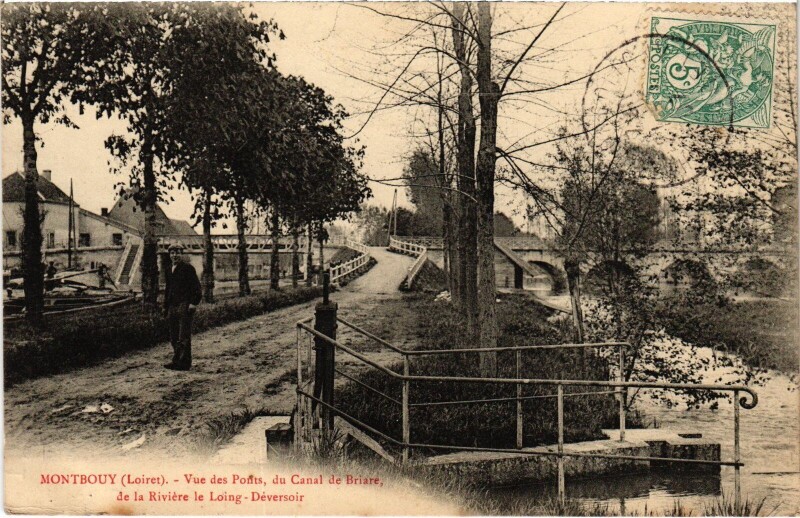 Carte postale ancienne Montbouy Vue es ponts à Montbouy