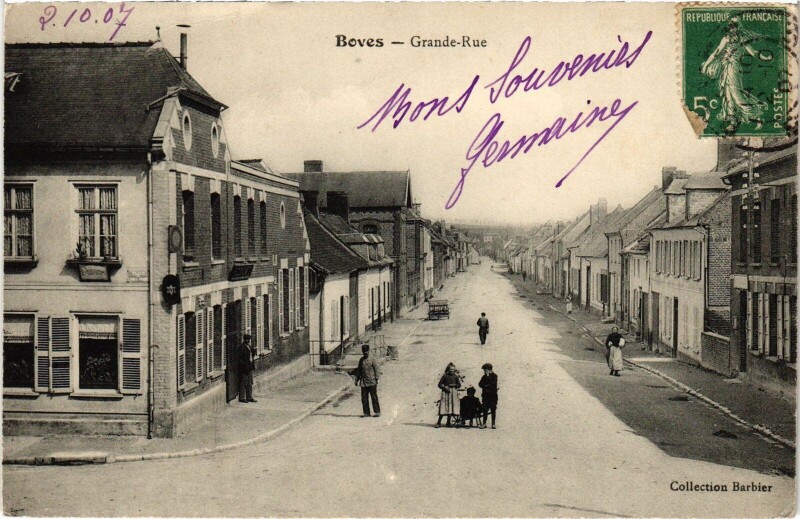 Carte postale ancienne Boves grande Rue à Boves