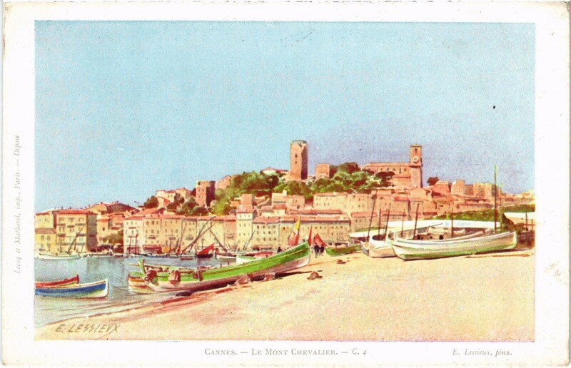 Carte postale ancienne Cannes Mont Chevalier à Cannes