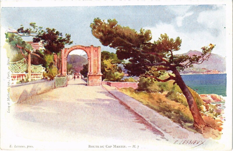 Carte postale ancienne Route du Cap Martin