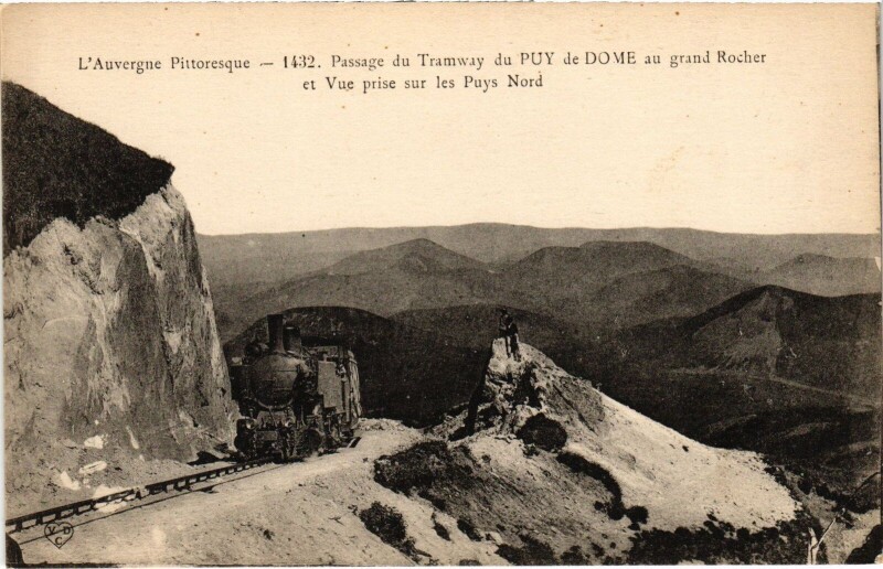 Carte postale ancienne Auvergne Le Tramway du Puy-de-Dome