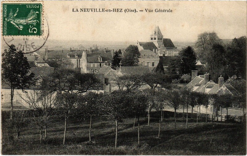 Carte postale ancienne La Neuville-en-Hez vue générale à La Neuville-en-Hez