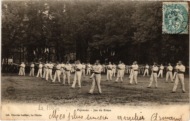 Carte postale ancienne La Fleche Prytanée Jeu du Baton