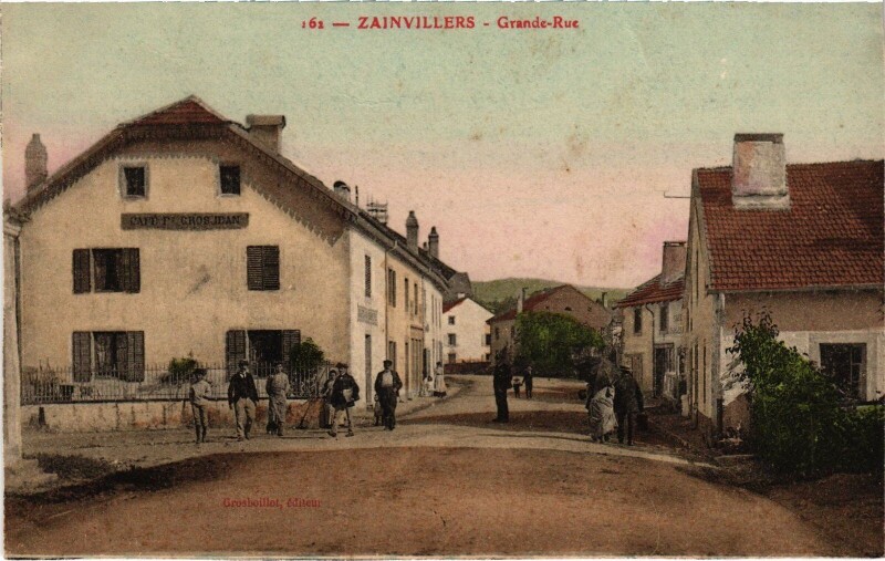 Carte postale ancienne Zainvillers Grande Rue à Grand