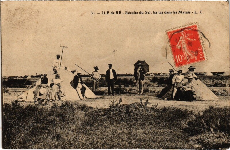 Carte postale ancienne Ile de Ré Rcéole du Sel