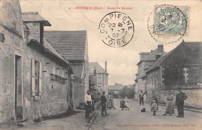 Carte postale ancienne Antheuil - Route De Ressons