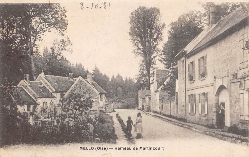 Carte postale ancienne Mello - Hameau De Martincourt à Martincourt