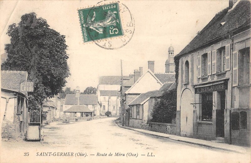 Carte postale ancienne Saint Germer - Route De Meru