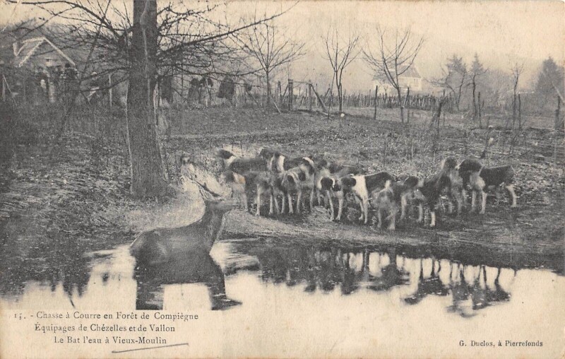 Carte postale ancienne Chasse A Courre En Foret De Compiegne / Equipages De Chezelles Valon