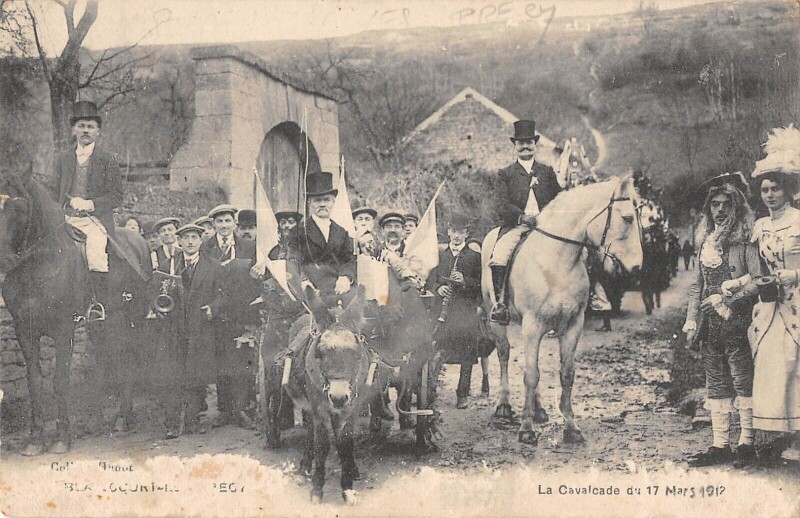 Carte postale ancienne Blaincourt Les Precy - Cavalcade 1912