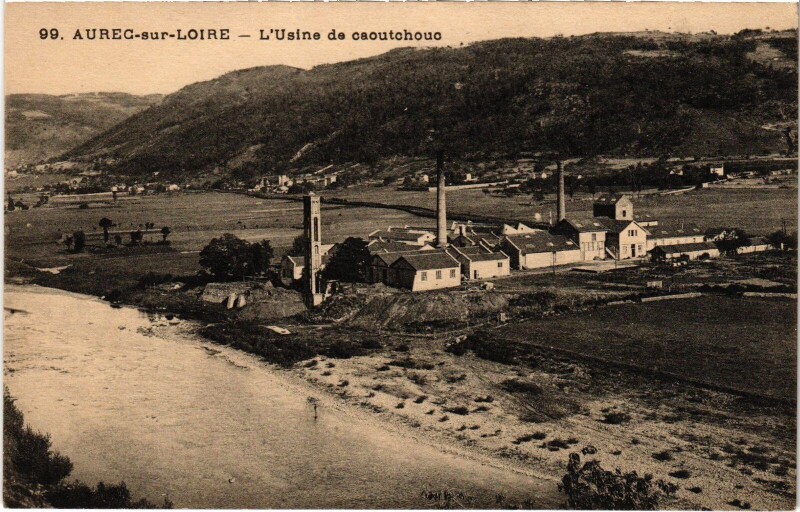 Carte postale ancienne Aurec-sur-Loire Usine de caoutchouc à Aurec-sur-Loire
