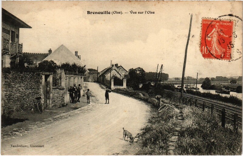 Carte postale ancienne Brenouille vue sur l'oise à Brenouille