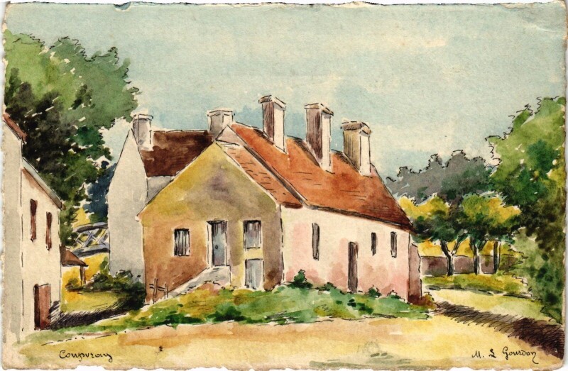Carte postale ancienne Crécy-la-Chapelle village scene à Crécy-la-Chapelle