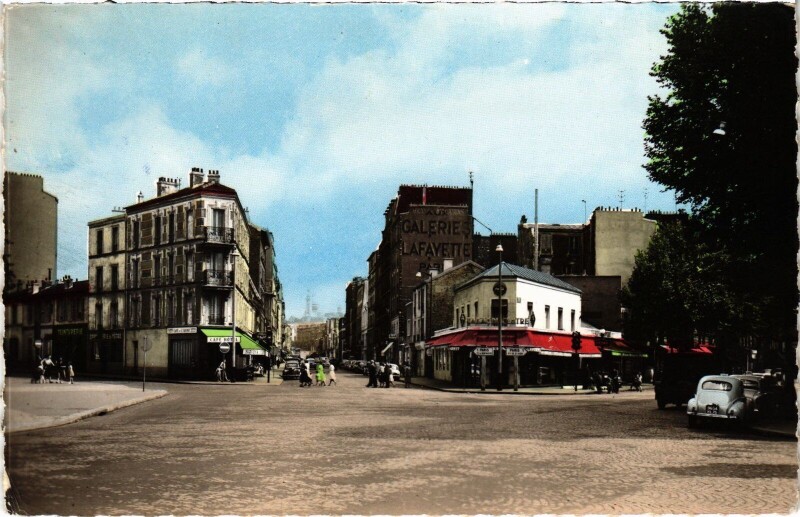 Carte postale ancienne Avenue Gabriel-Péri - Rue Charles-Schmit à Saint-Ouen-sur-Seine