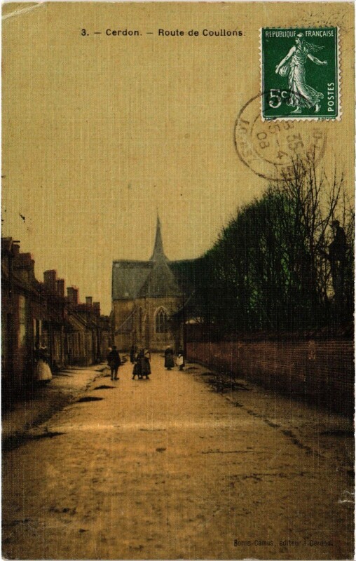 Carte postale ancienne Cerdon Route de Couillons à Cerdon