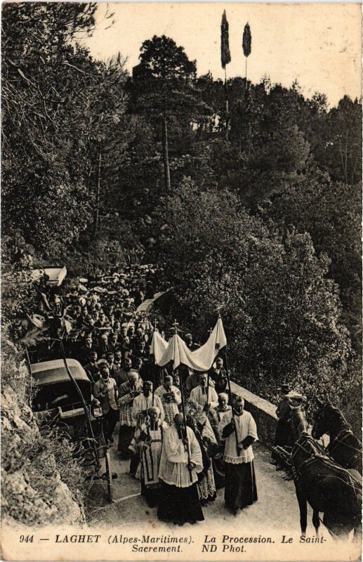 Carte postale ancienne Laghet La Procession Le Saint Sacrement