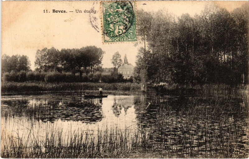 Carte postale ancienne Boves Un Etang à Boves