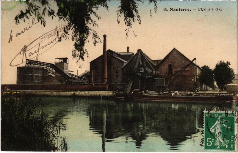 Carte postale ancienne Nanterre Usine a Gaz à Nanterre