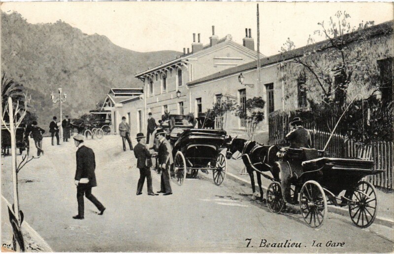 Carte postale ancienne Beaulieu La gare railway station