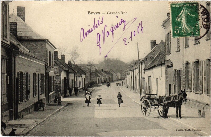 Carte postale ancienne Boves grande Rue à Boves