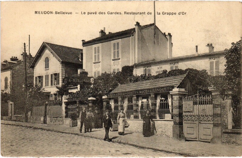 Carte postale ancienne Meudon Bellevue Pavé des gardes à Meudon