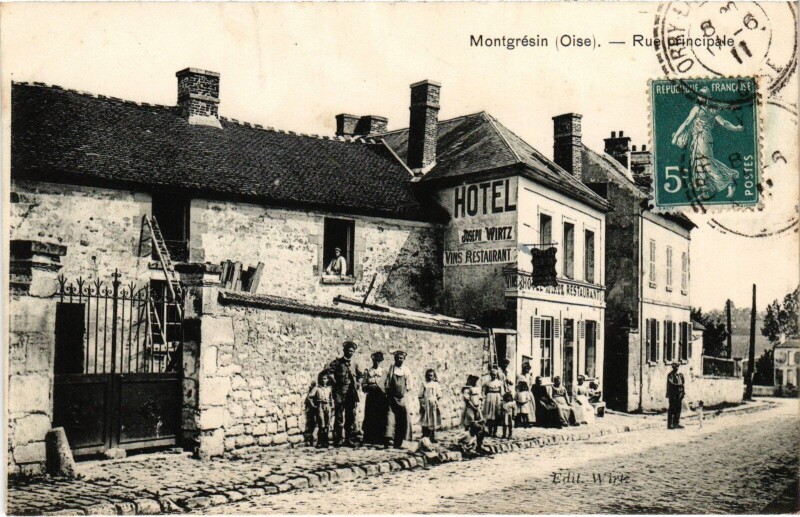 Carte postale ancienne Montgréson Rue Principale