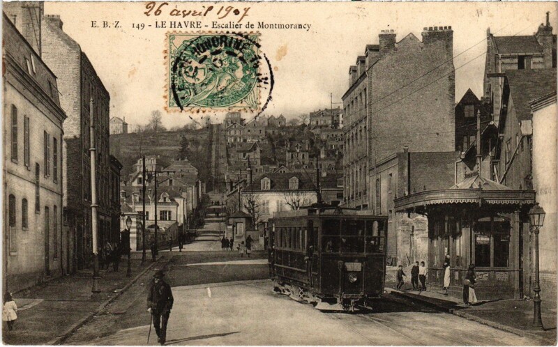Carte postale ancienne Le Havre Escalier de Montmorancy au Havre