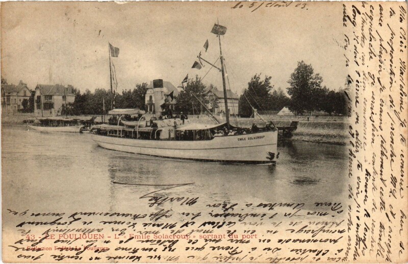 Carte postale ancienne Le pouliguen Emile Solacroup sortant du port au Pouliguen