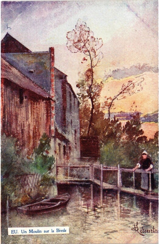 Carte postale ancienne Eu Moulin sur la Bresle