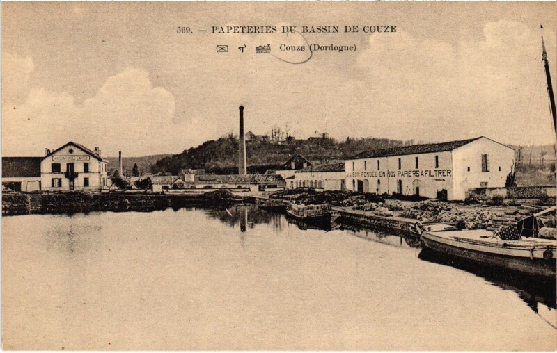 Carte postale ancienne Couze Papeteries du Bassin de Couze