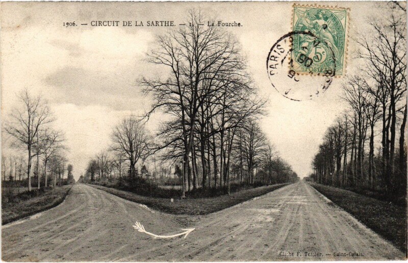 Carte postale ancienne Circuit de la Sarthe La Fourche