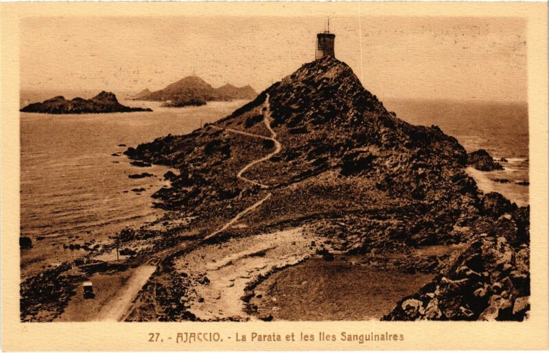 Carte postale ancienne Ajaccio La Parata et les Iles Sanguinaires à Ajaccio