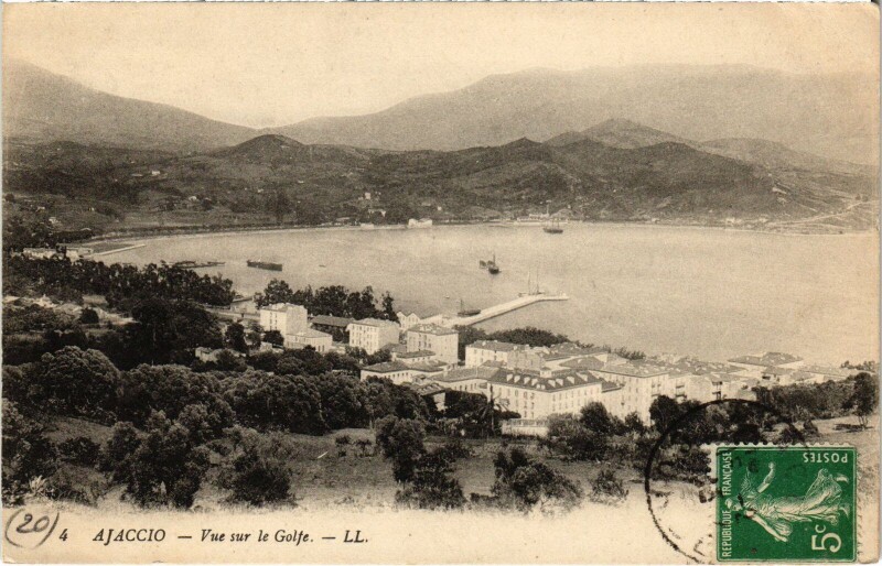 Carte postale ancienne Ajaccio Vue sur le Golfe à Ajaccio